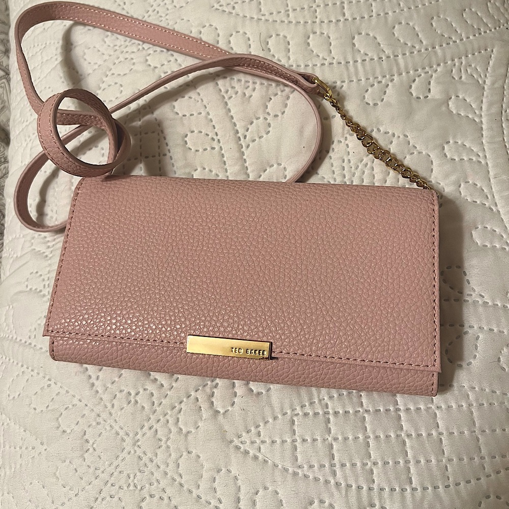 Ted Baker Wallet on a Chain Crossbody / Clutch in Blush Pink